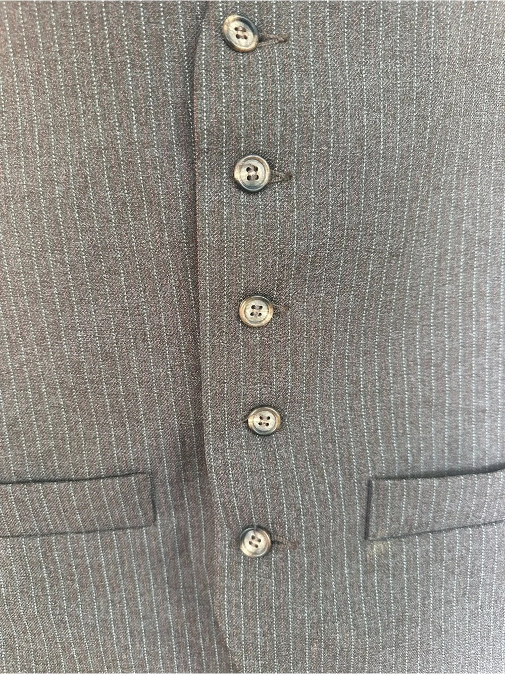 Vintage 70s Levis Panatela Pinstripe Suit Vest Mens M Gray Brown Waistcoat